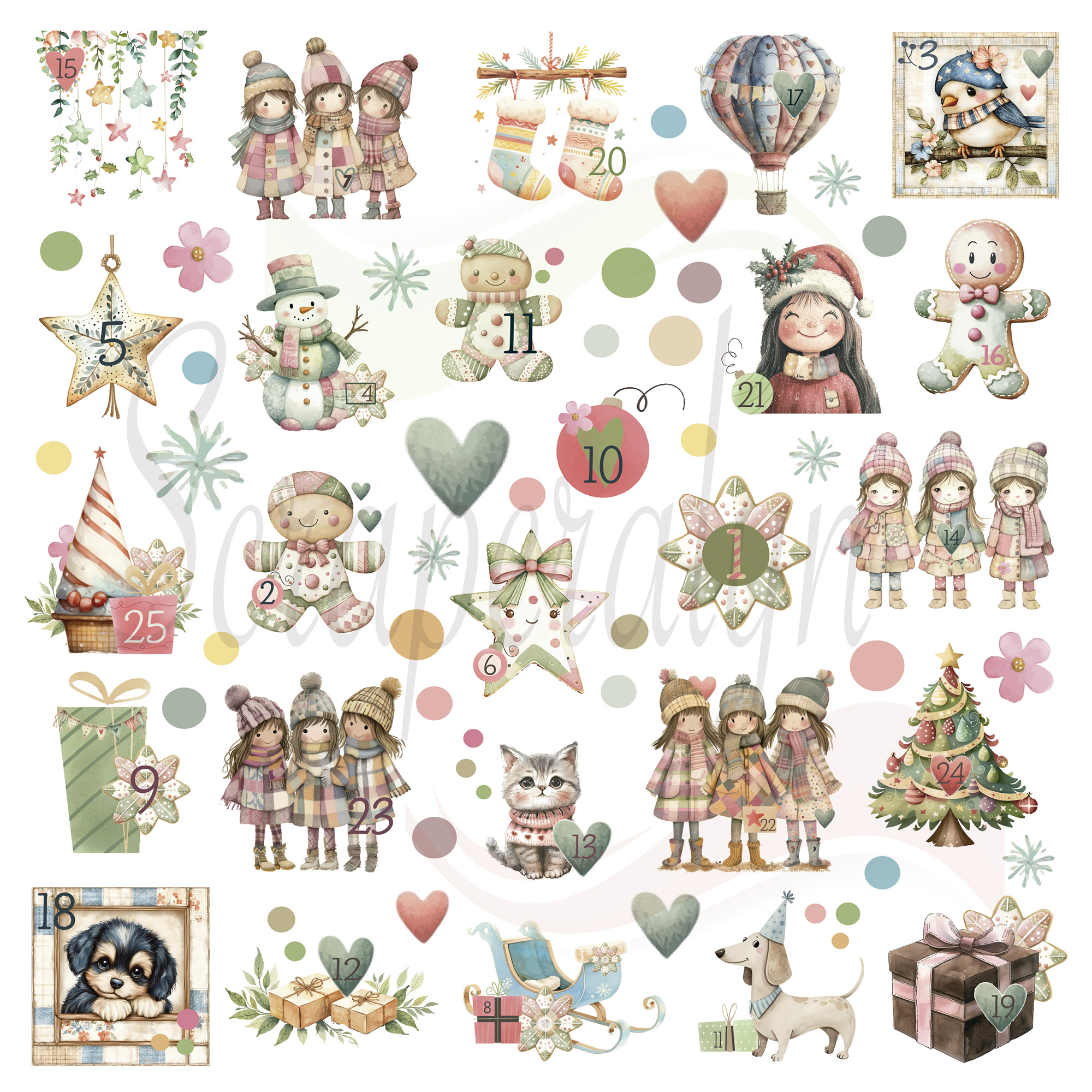 1 Lámina de Stickers Essence of Christmas